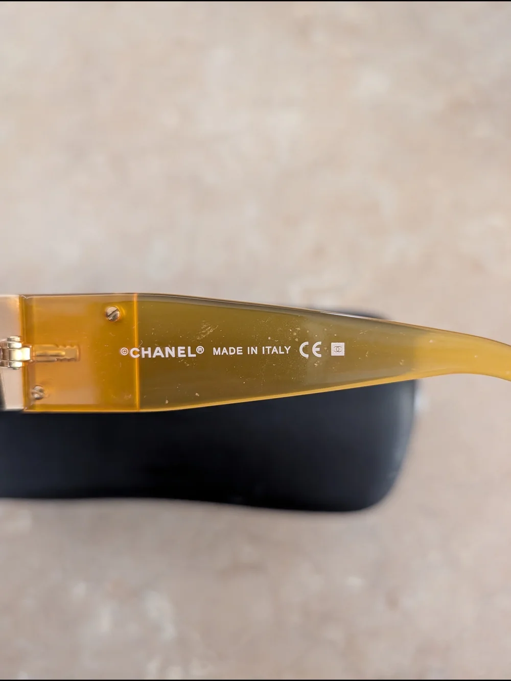 CHANEL RARE Vintage Crystal Diamanté CC Sunglasses / Orange 4095-B Made in Italy